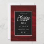 Invitation Fête de Noël Black & Red Sequins Soirée de dîner d (Devant)