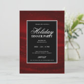 Invitation Fête de Noël Black & Red Sequins Soirée de dîner d (Debout devant)
