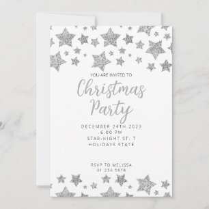 Invitation Fête de Noël blanc