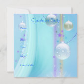 Invitation Fête de Noël Bleu & Argent (Dos)