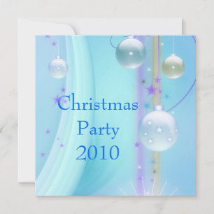 Invitation Fête de Noël Bleu & Argent