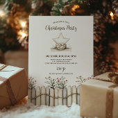 Invitation Fête de Noël bleu rustique