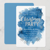 Invitation Fête de Noël Bleue (Devant / Derrière)