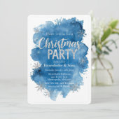 Invitation Fête de Noël Bleue (Debout devant)