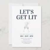 Invitation Fête de Noël Bleue Élégante (Devant)