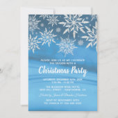 Invitation Fête de Noël Blue Winter Snowflacon (Devant)