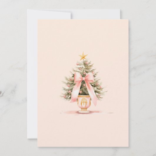 Invitation Fête de Noël Blush Bows (Dos)