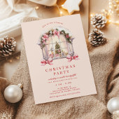 Invitation Fête de Noël Blush Bows
