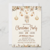 Invitation Fête de Noël bohème florale de Noël (Devant)