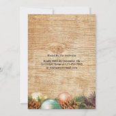 Invitation Fête de Noël Bois rustique (Dos)