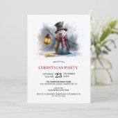 Invitation Fête de Noël Bonhomme de Neige Fantaisiste (Debout devant)