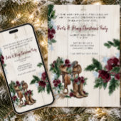Invitation Fête de Noël Boots & Bling