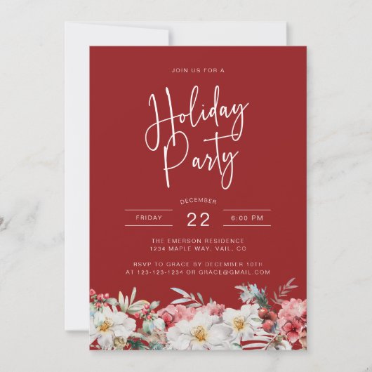 Invitation Fête de Noël Botanique (Devant)