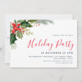 Invitation fête de noël botanique aquarelle (Devant)