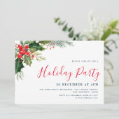 Invitation fête de noël botanique aquarelle (Debout devant)