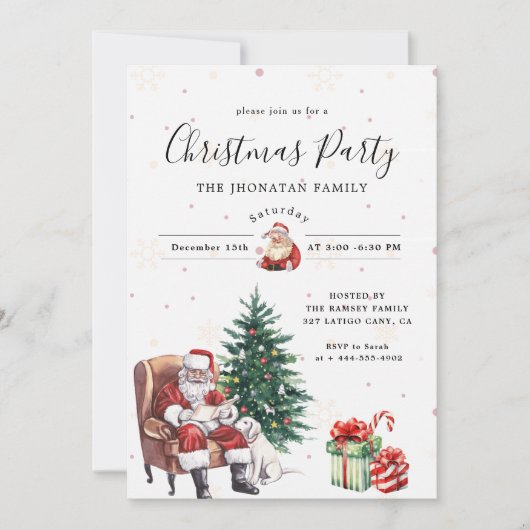 Invitation Fête de Noël Botanique d'Hiver (Devant)