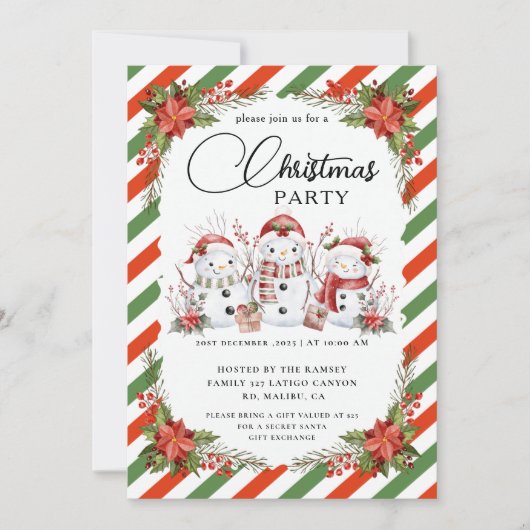 Invitation Fête de Noël Botanique d'Hiver (Devant)
