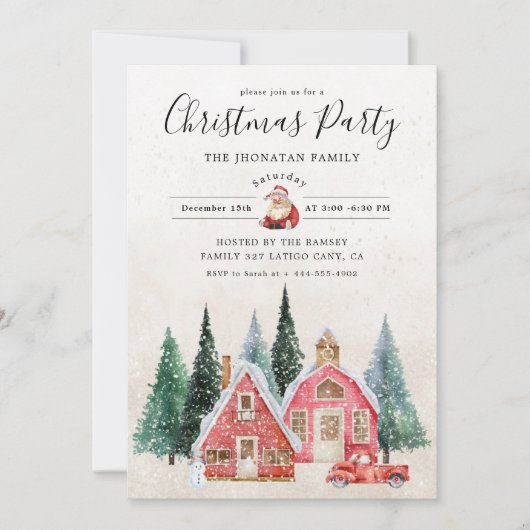 Invitation Fête de Noël Botanique d'Hiver (Devant)