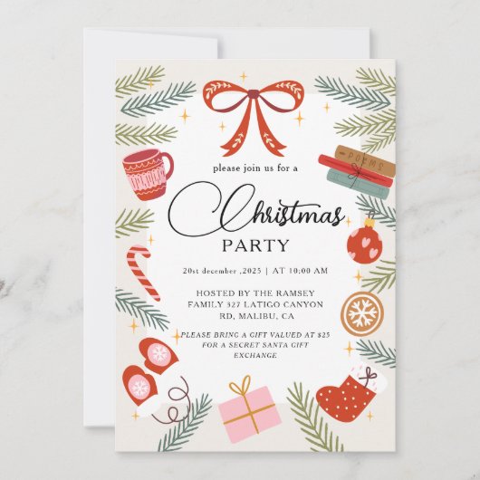 Invitation Fête de Noël Botanique d'Hiver (Devant)