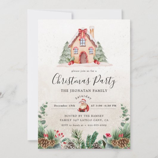 Invitation Fête de Noël Botanique d'Hiver (Devant)