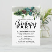 Invitation Fête de Noël botanique Holly et Pine (Debout devant)