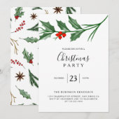 Invitation Fête de Noël Botanique Moderne (Devant / Derrière)