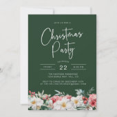 Invitation Fête de Noël botanique verte (Devant)