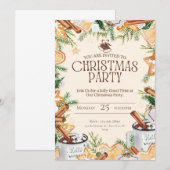 Invitation Fête de Noël Brown et crème (Devant / Derrière)