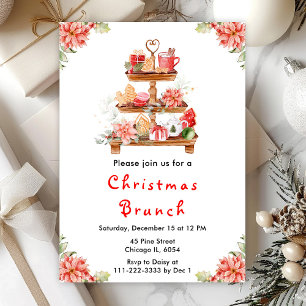 Invitation Fête de Noël Brunch Party Rouge