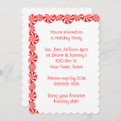 Invitation Fête de Noël Candy Menthe Poivrée (Devant / Derrière)