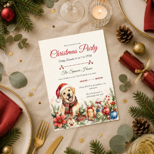 Invitation Fête de Noël canine fantaisiste