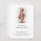 Invitation Fête de Noël Casse-Noisette aquarelle (Devant)