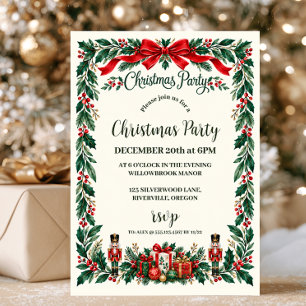 Invitation Fête de Noël Casse-Noisette au Houx