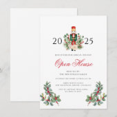 Invitation Fête de Noël Casse-Noisette Maison Ouverte (Devant / Derrière)