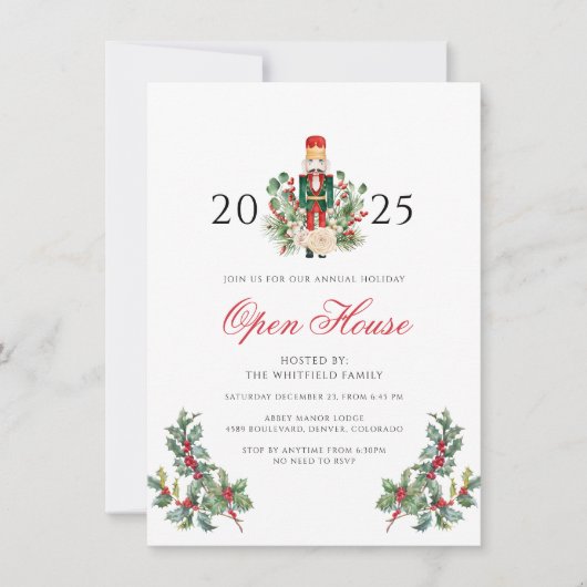 Invitation Fête de Noël Casse-Noisette Maison Ouverte (Devant)