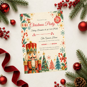 Invitation Fête de Noël Casse-Noisette Rétro