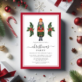 Invitation Fête de Noël Casse-Noisette Rouge