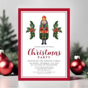 Invitation Fête de Noël Casse-Noisette Rouge
