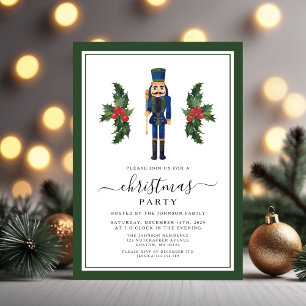 Invitation Fête de Noël Casse-Noisette Vert Mignon