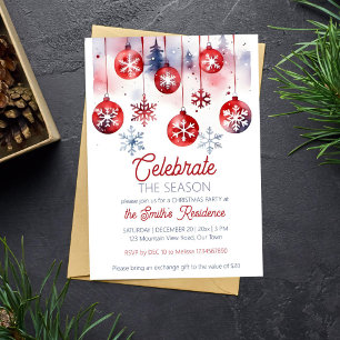 Invitation fête de Noël célèbre la saison
