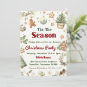 Invitation Fête de Noël C'est la saison Cookies (Debout devant)