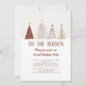 Invitation Fête De Noël C'Est La Saison Élégant Arbres À Neig (Devant)
