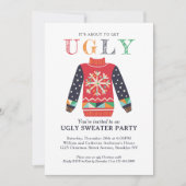 Invitation Fête de Noël chic de fête moderne moche (Devant)