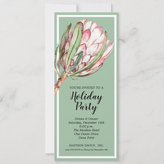 Invitation Fête de Noël Chic Floral (Devant)