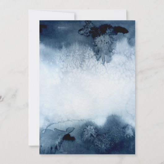 Invitation Fête de Noël Chouette de forêt bleue moderne (Dos)