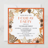 Invitation Fête de Noël Citrus Orange Rustique (Devant)