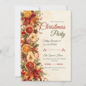 Invitation Fête de Noël Citrus Rustique (Devant)