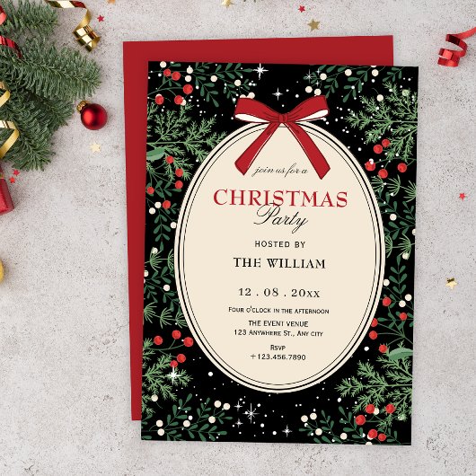 Invitation Fête de Noël classique