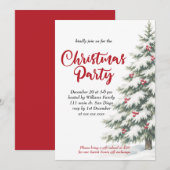 Invitation Fête de Noël classique (Devant / Derrière)