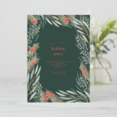 Invitation Fête de Noël classique Cadre Floral (Debout devant)